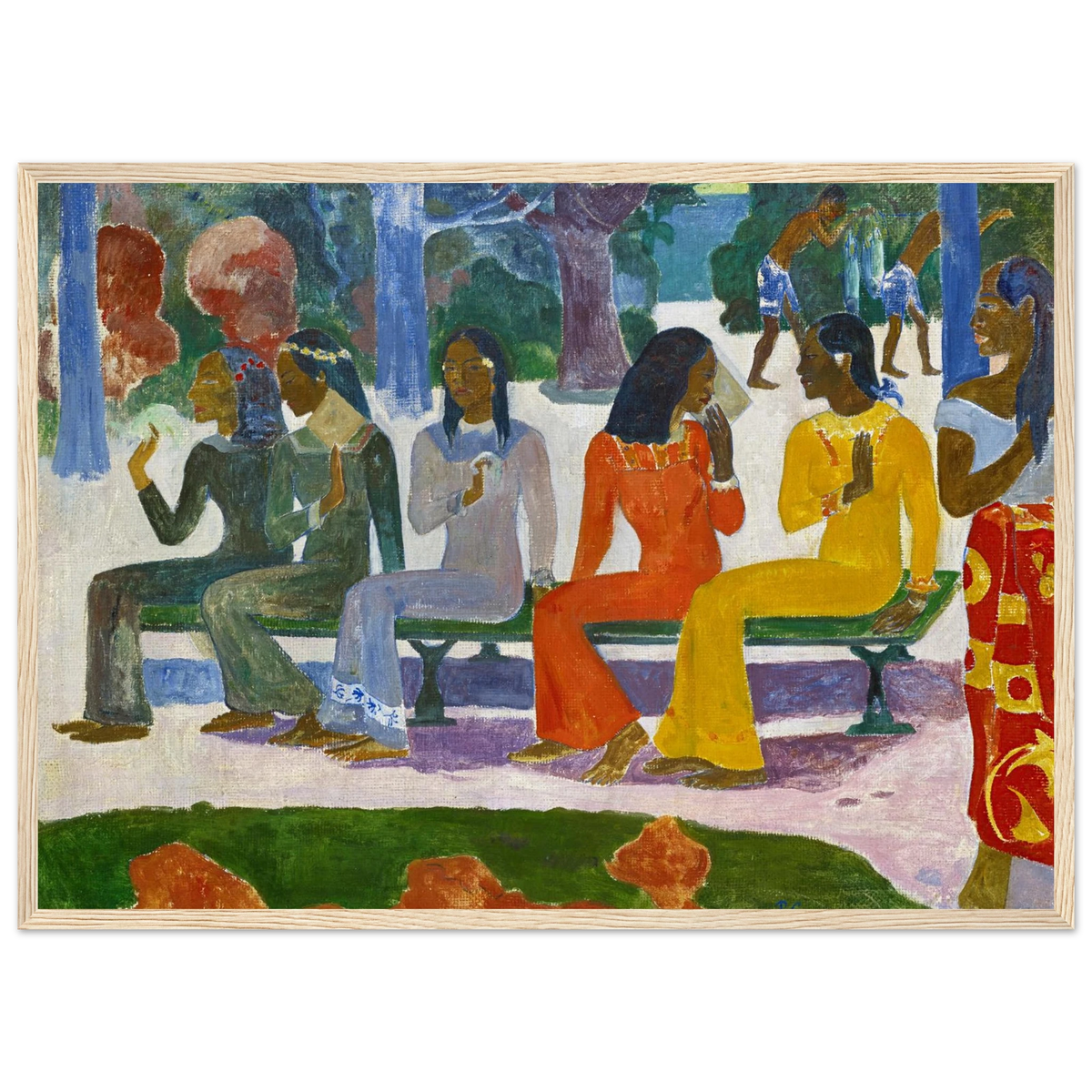 Tableau Le Marché — Paul Gauguin, tirage cadre bois | INKONAL
