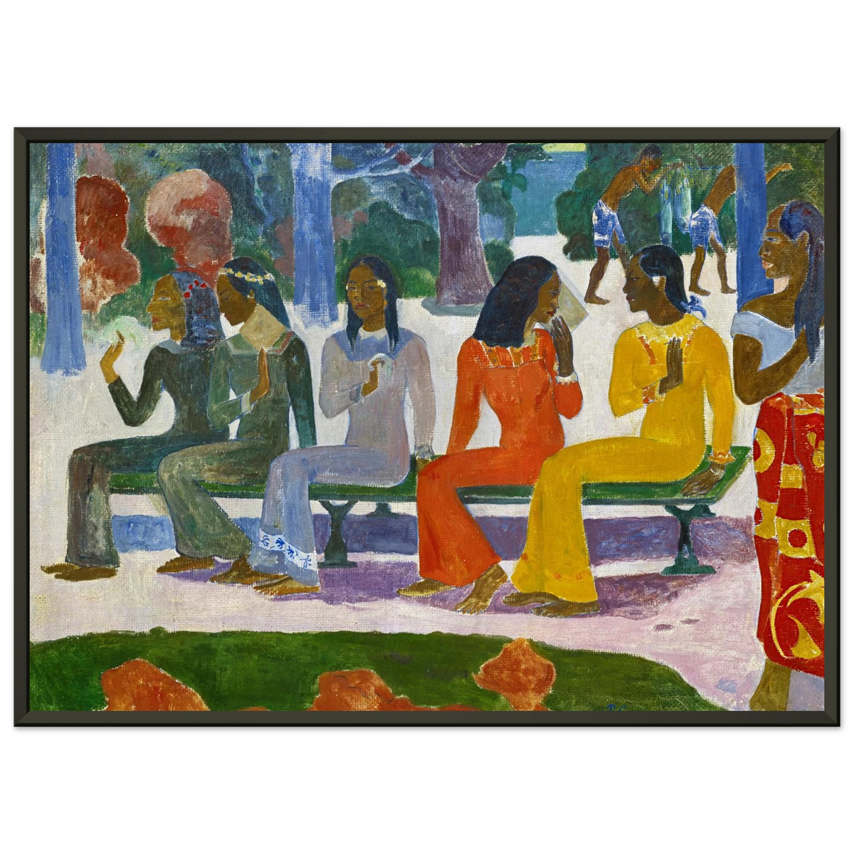 Tableau Le Marché — Paul Gauguin, tirage cadre noir | INKONAL