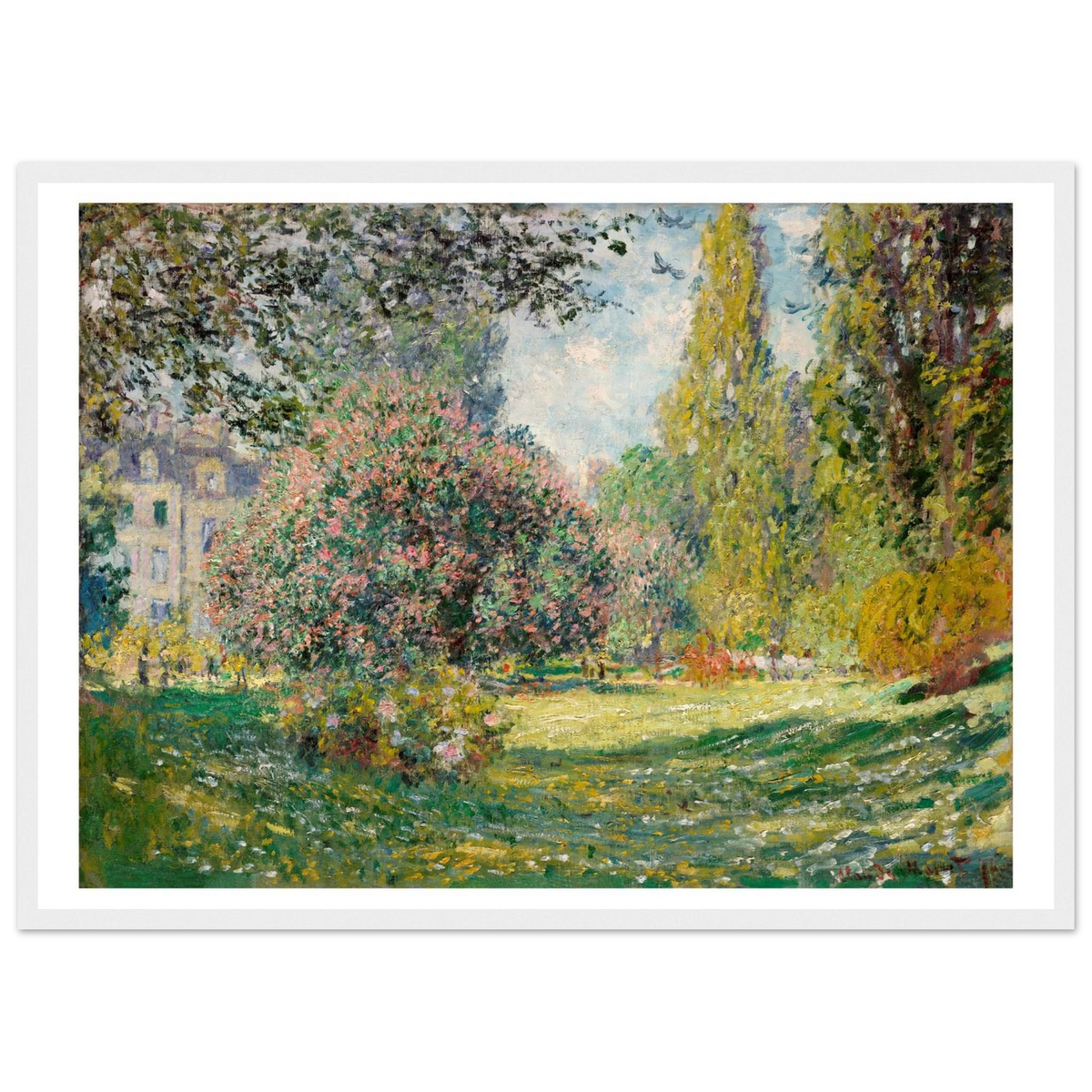 Tableau Le Parc Monceau — Claude Monet, tirage cadre blanc | INKONAL