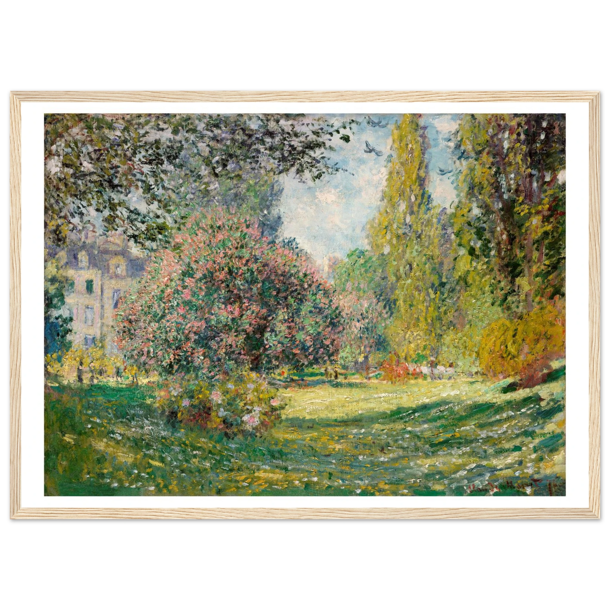 Tableau Le Parc Monceau — Claude Monet, tirage cadre bois | INKONAL