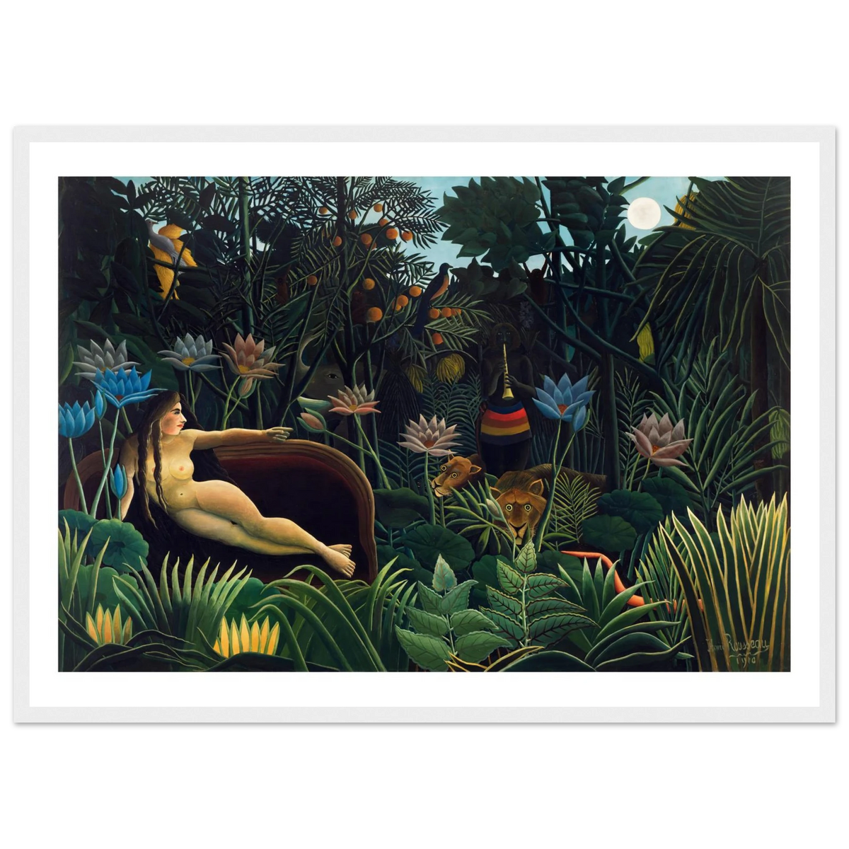 Tableau Le Rêve — Henri Rousseau, tirage encadré cadre blanc | INKONAL