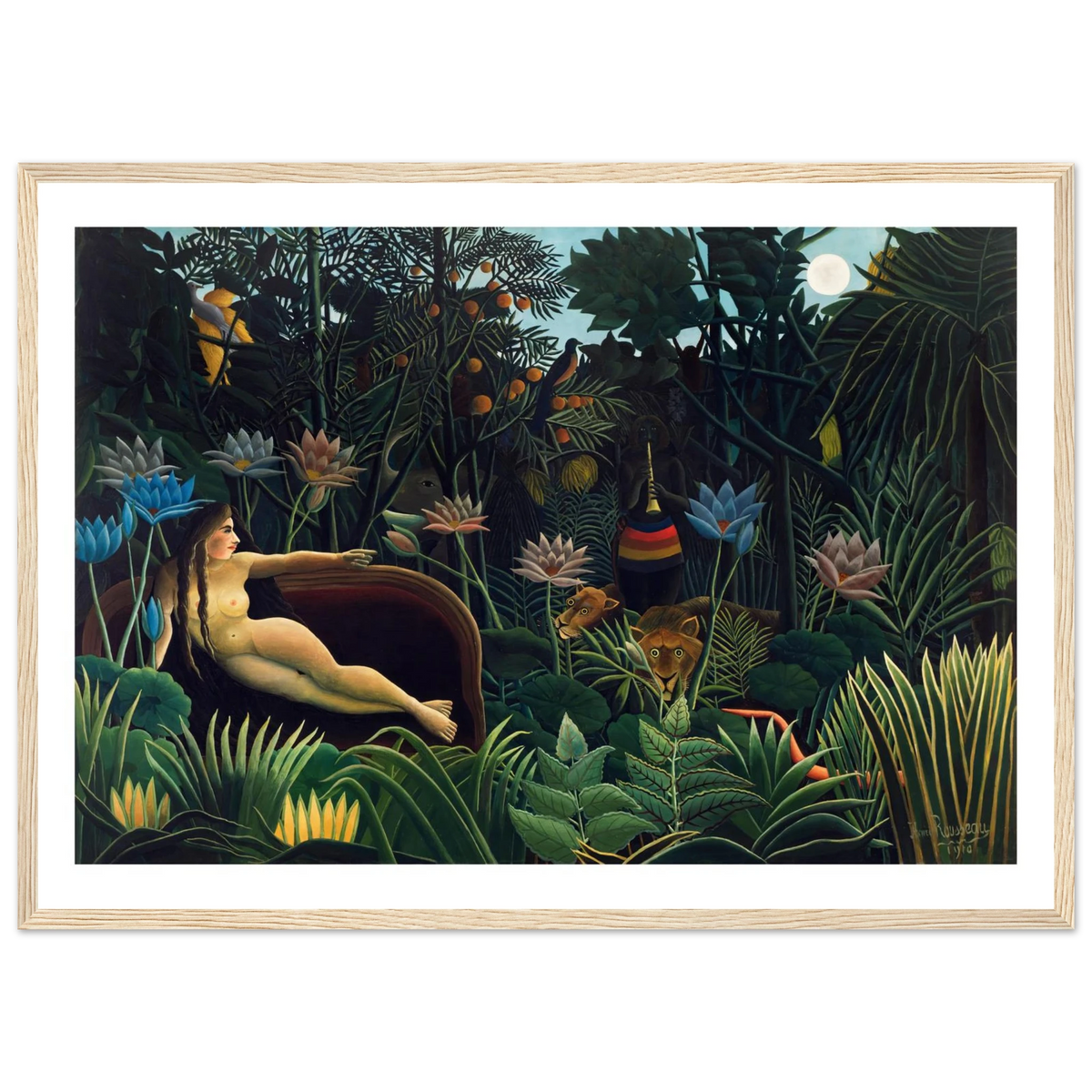 Tableau Le Rêve — Henri Rousseau, tirage encadré cadre bois | INKONAL