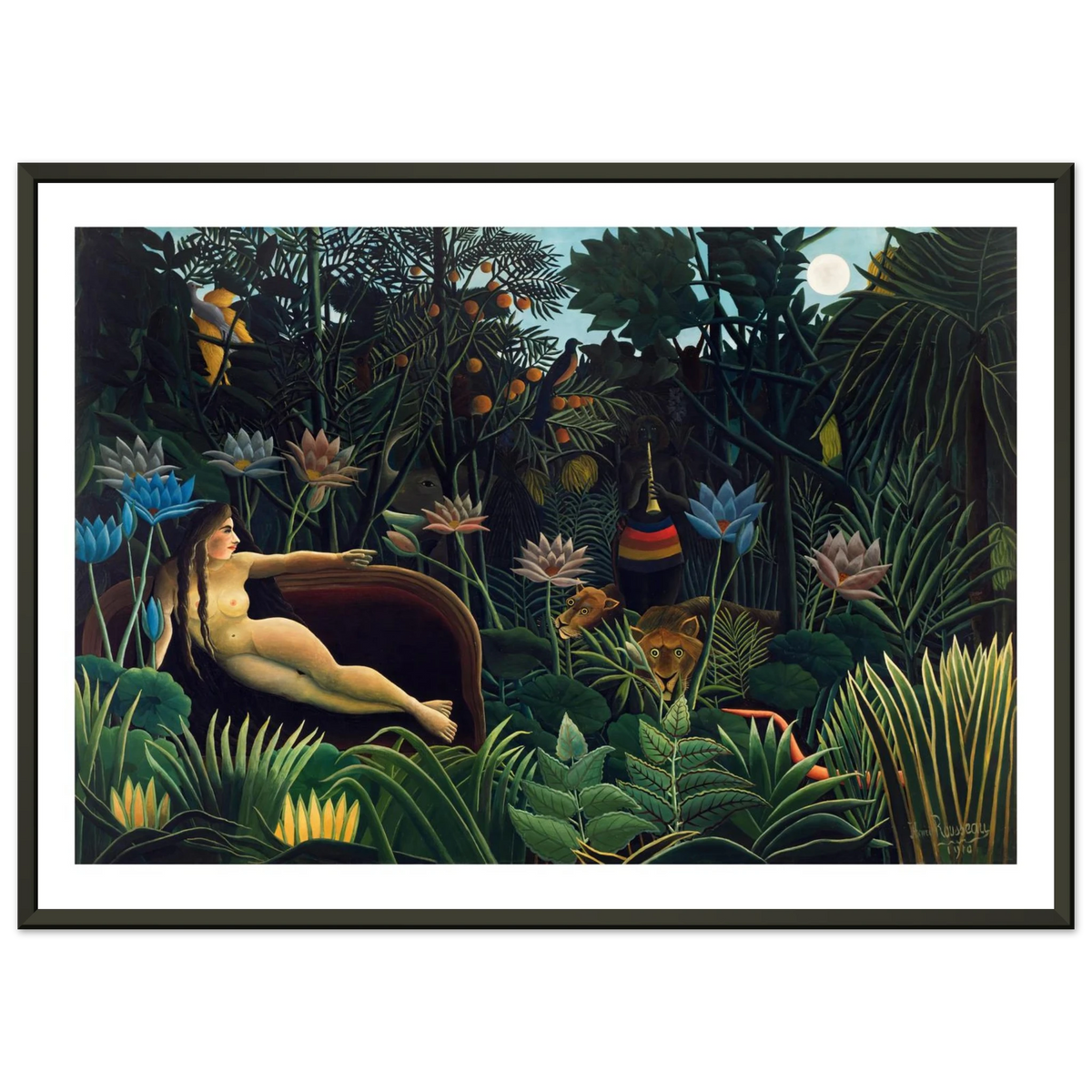 Tableau Le Rêve — Henri Rousseau, tirage encadré cadre noir | INKONAL