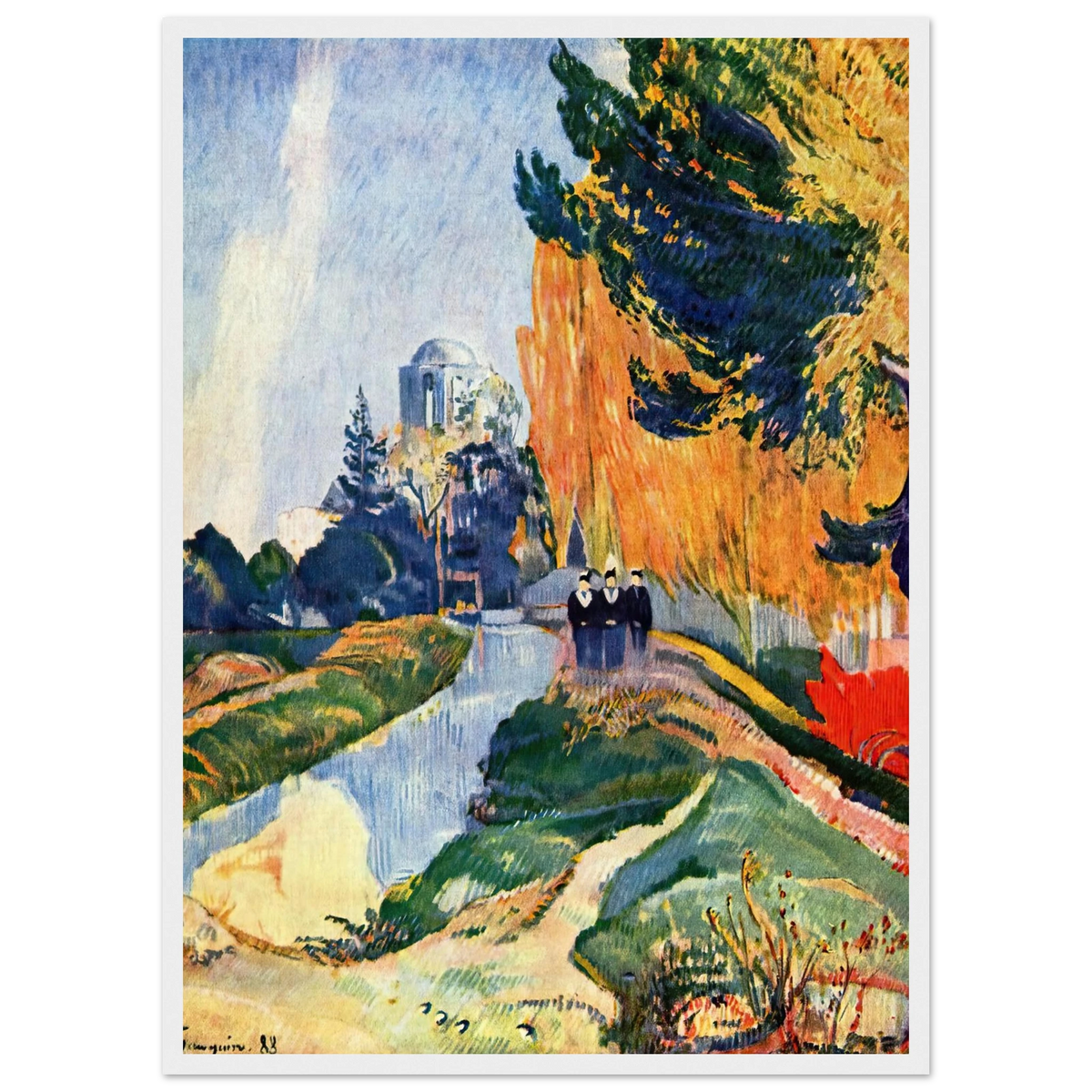 Tableau Les Alyscamps — Paul Gauguin, tirage cadre blanc | INKONAL