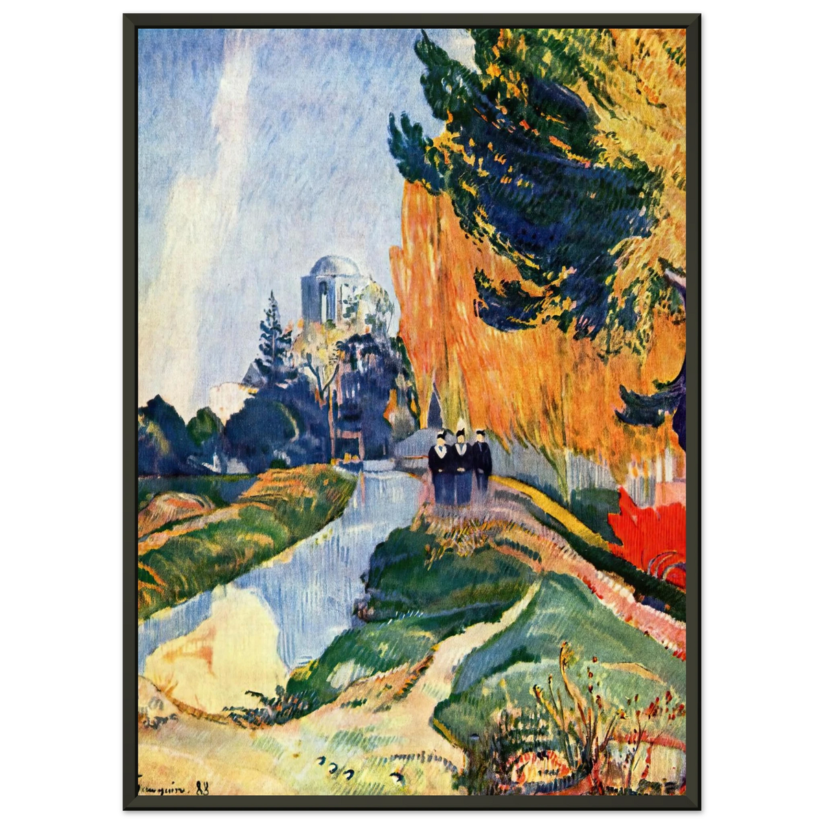 Tableau Les Alyscamps — Paul Gauguin, tirage cadre noir | INKONAL