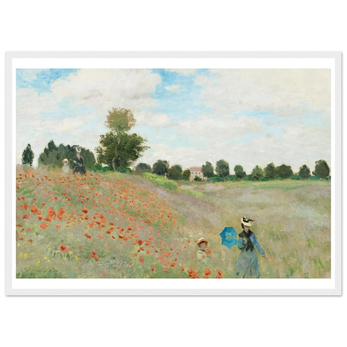 Tableau Les Coquelicots — Claude Monet, tirage cadre blanc | INKONAL