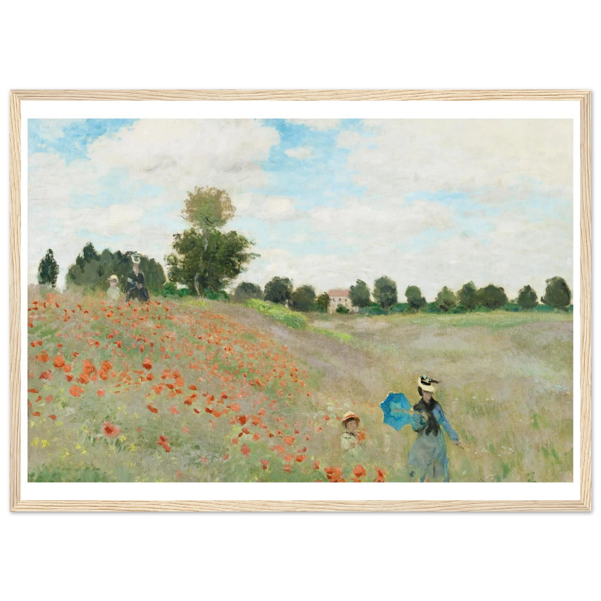 Tableau Les Coquelicots — Claude Monet, tirage cadre bois | INKONAL