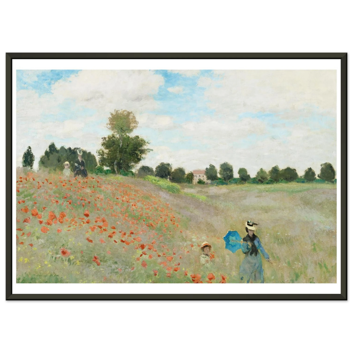 Tableau Les Coquelicots — Claude Monet, tirage cadre noir | INKONAL