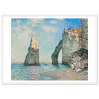 Tableau Les Falaises d'Étretat — Claude Monet, tirage cadre blanc | INKONAL