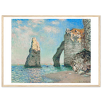 Tableau Les Falaises d'Étretat — Claude Monet, tirage cadre bois | INKONAL