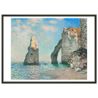 Tableau Les Falaises d'Étretat — Claude Monet, tirage cadre noir | INKONAL