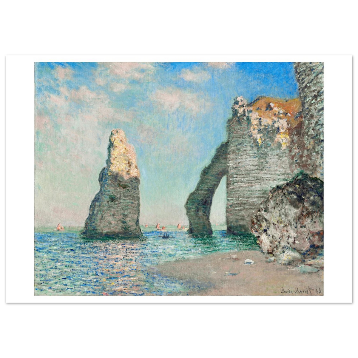 Tableau Les Falaises d'Étretat — Claude Monet, tirage sans cadre | INKONAL