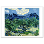 Tableau Les Oliviers, les Alpilles en arrière-plan — Vincent van Gogh, tirage cadre blanc | INKONAL