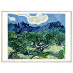Tableau Les Oliviers, les Alpilles en arrière-plan — Vincent van Gogh, tirage cadre bois | INKONAL