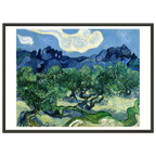 Tableau Les Oliviers, les Alpilles en arrière-plan — Vincent van Gogh, tirage cadre noir | INKONAL