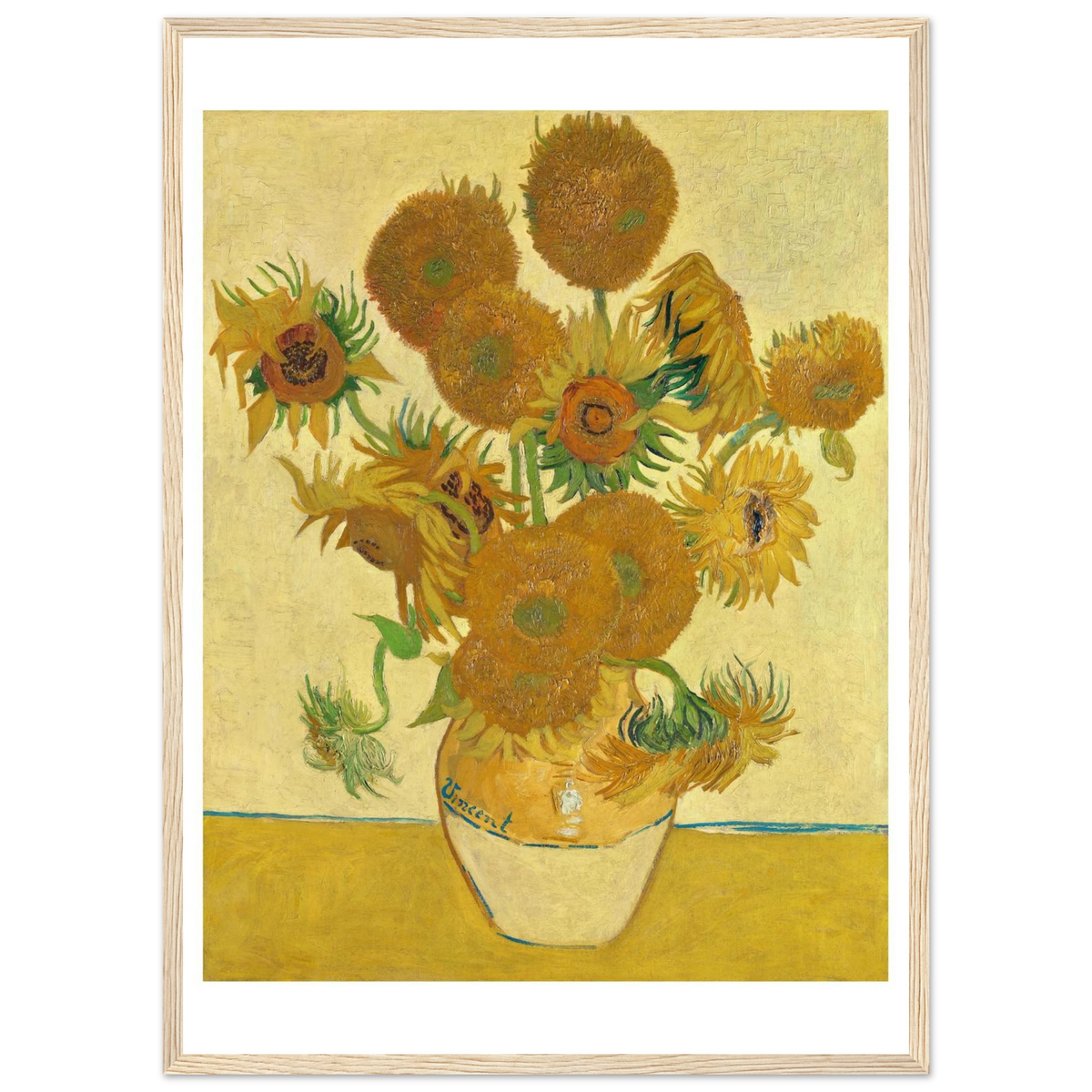 Tableau Les Tournesols — Vincent van Gogh, tirage cadre bois | INKONAL