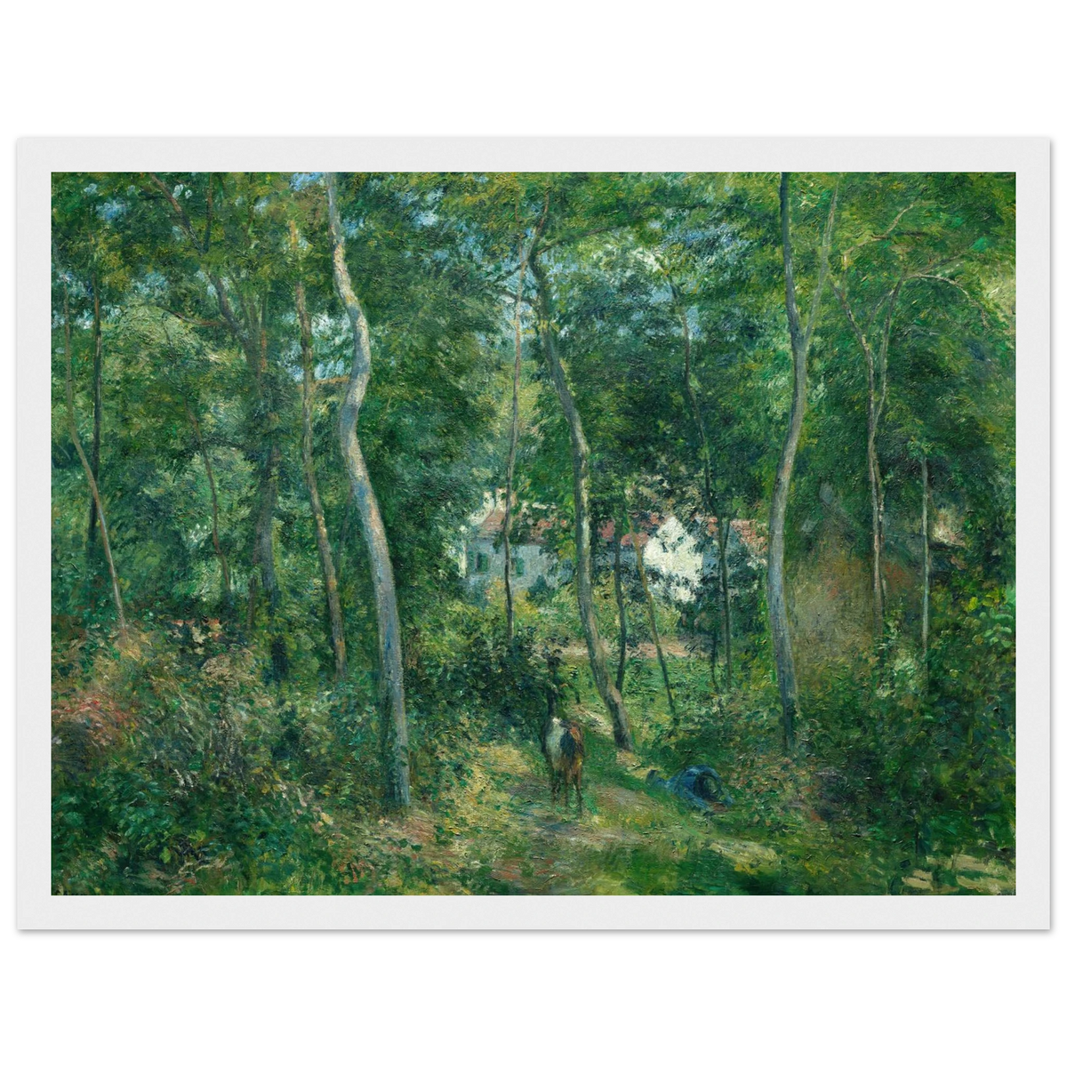 Tableau Lisière du bois près de l'Ermitage, Pontoise — Camille Pissarro, tirage cadre blanc | INKONAL