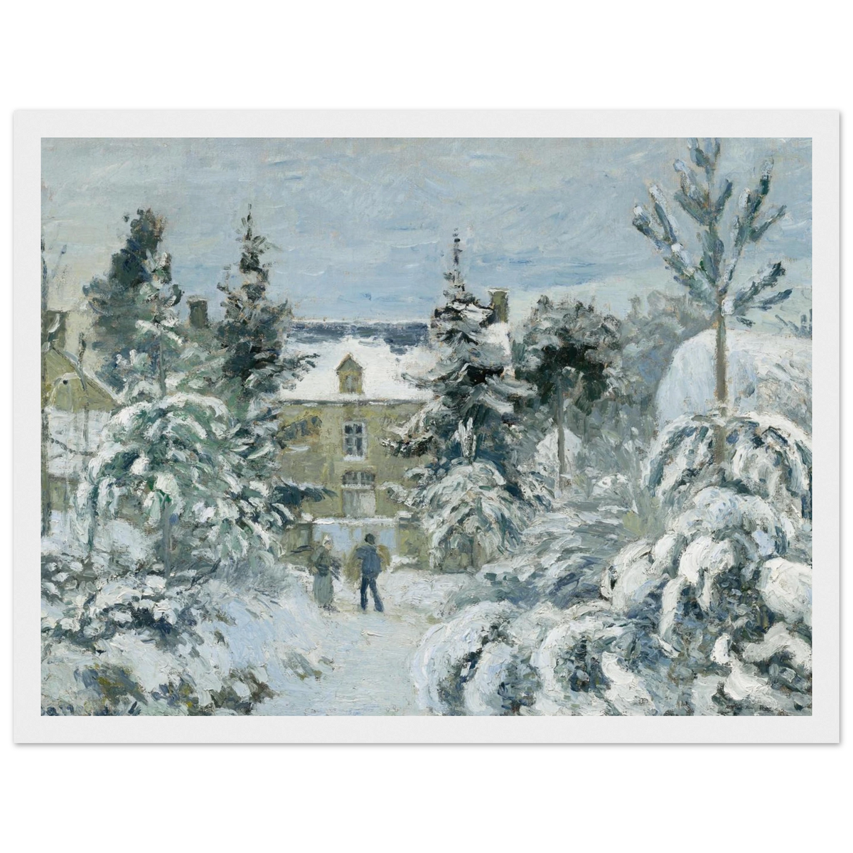 Tableau La Maison de Piette à Montfoucault — Camille Pissarro, tirage cadre blanc | INKONAL