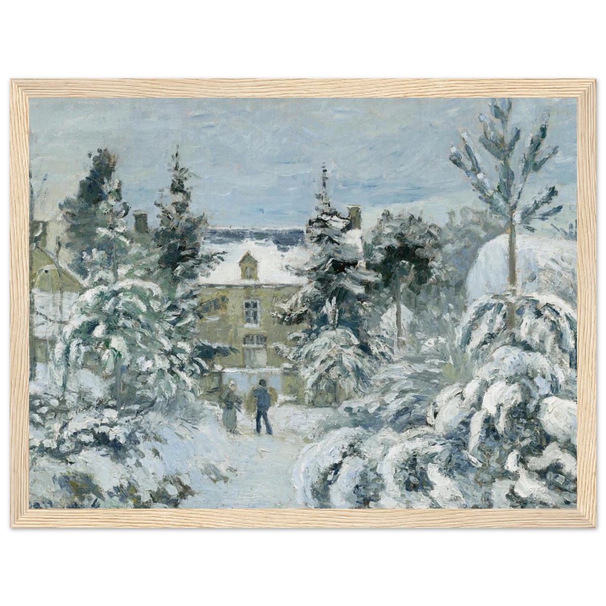Tableau La Maison de Piette à Montfoucault — Camille Pissarro, tirage cadre bois | INKONAL