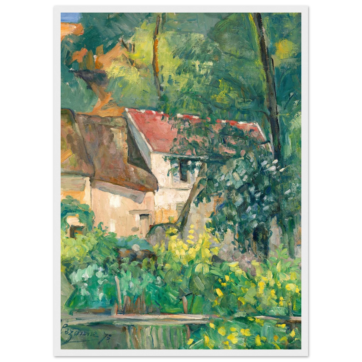 Tableau La Maison du pendu, Auvers-sur-Oise — Paul Cézanne, tirage cadre blanc | INKONAL