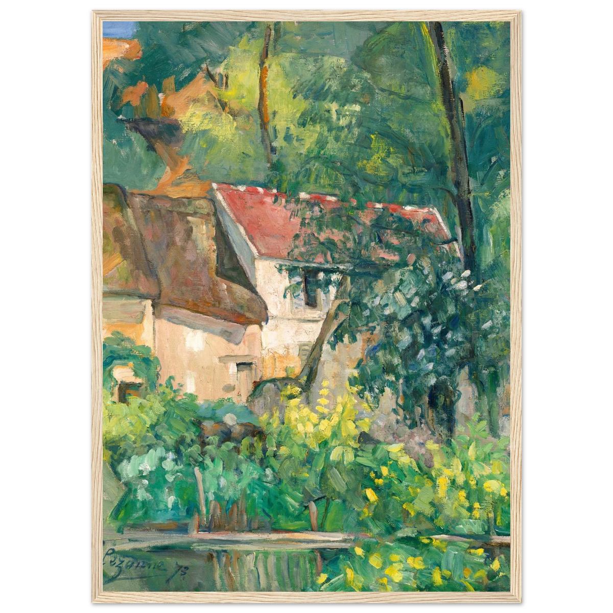 Tableau La Maison du pendu, Auvers-sur-Oise — Paul Cézanne, tirage cadre bois | INKONAL