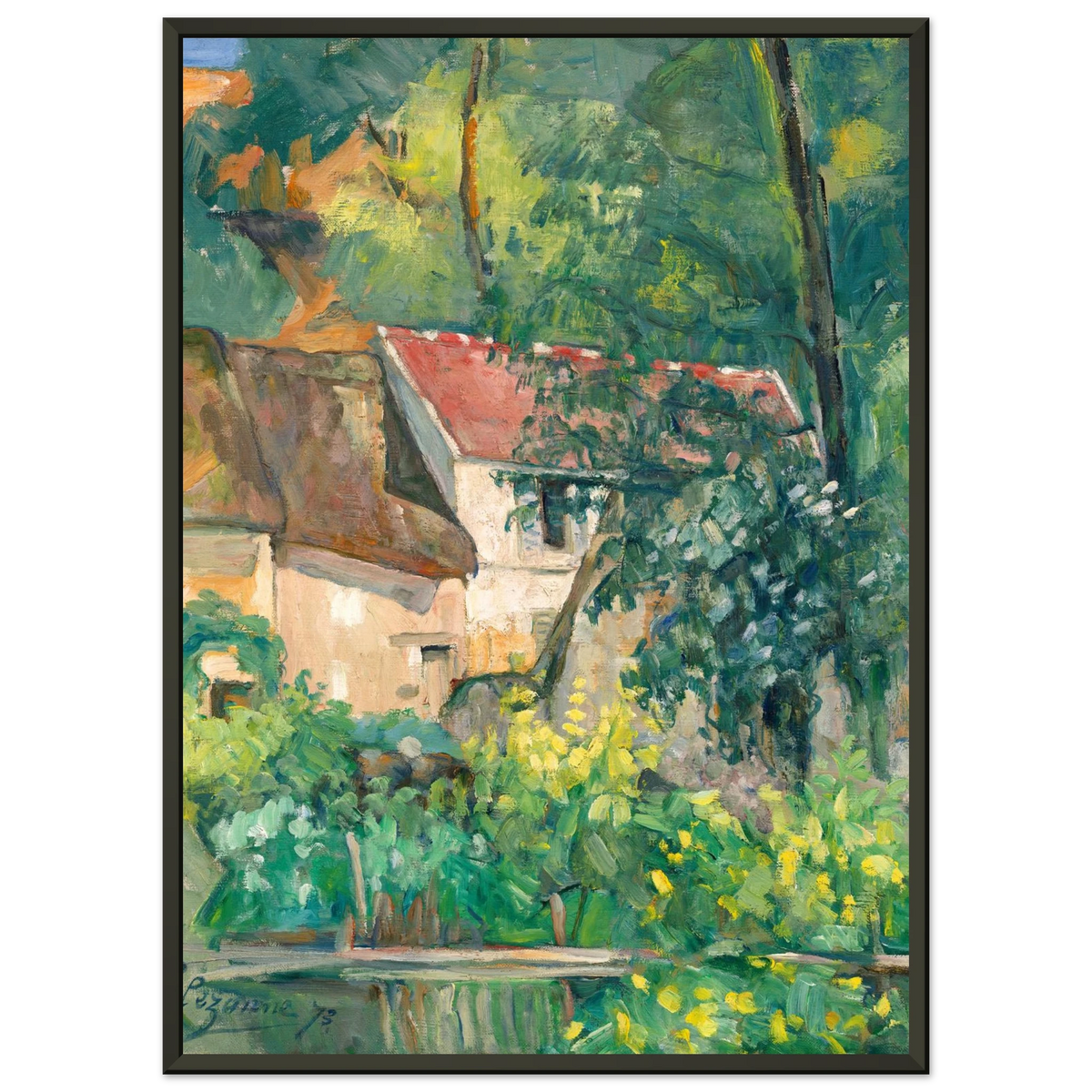 Tableau La Maison du pendu, Auvers-sur-Oise — Paul Cézanne, tirage cadre noir | INKONAL
