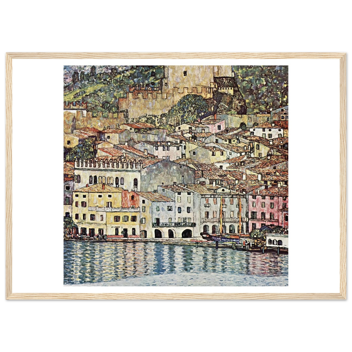 Tableau Malcesine sur le lac de Garde — Gustav Klimt, tirage encadré cadre bois | INKONAL
