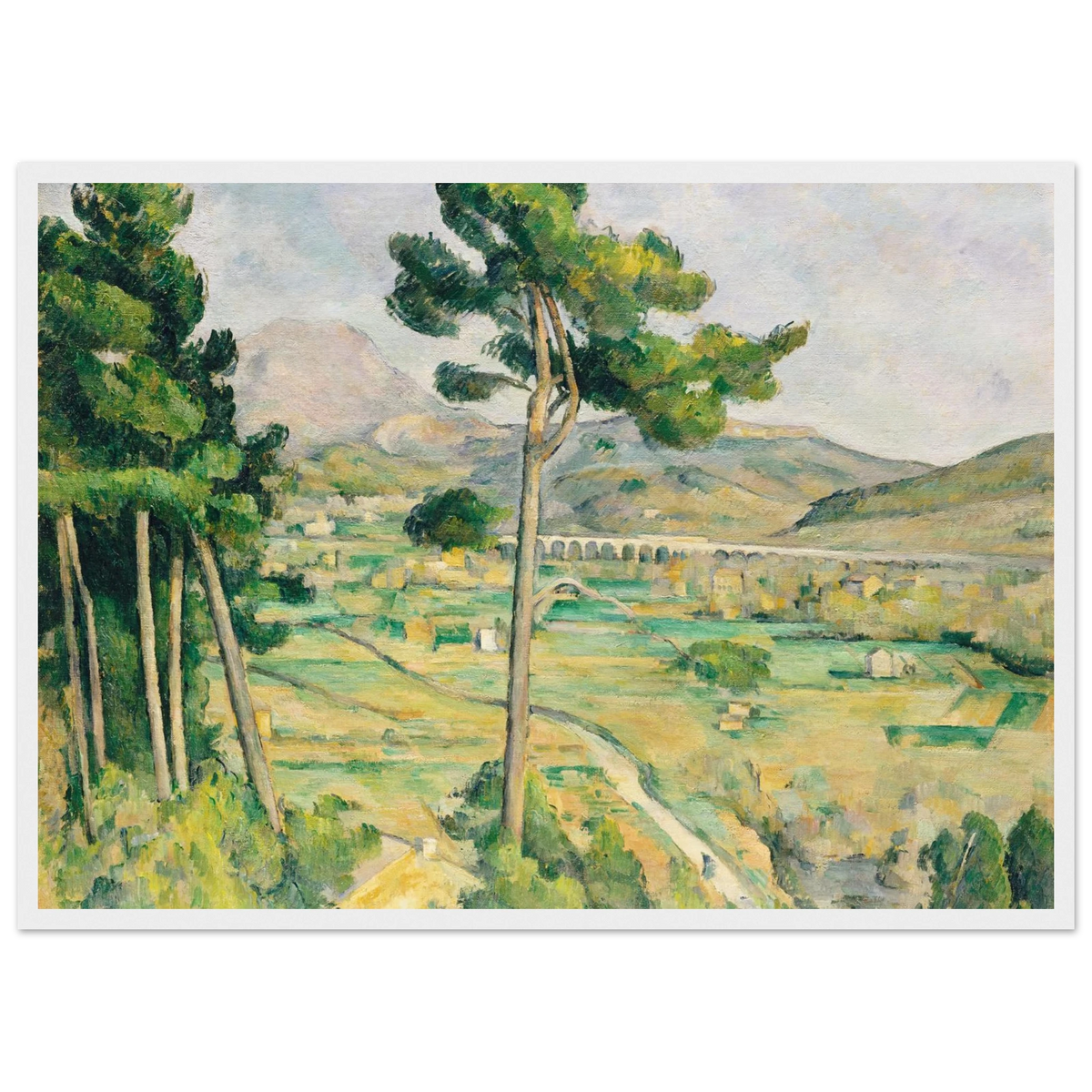 Tableau La Montagne Sainte-Victoire au grand pin — Paul Cézanne, tirage cadre blanc | INKONAL