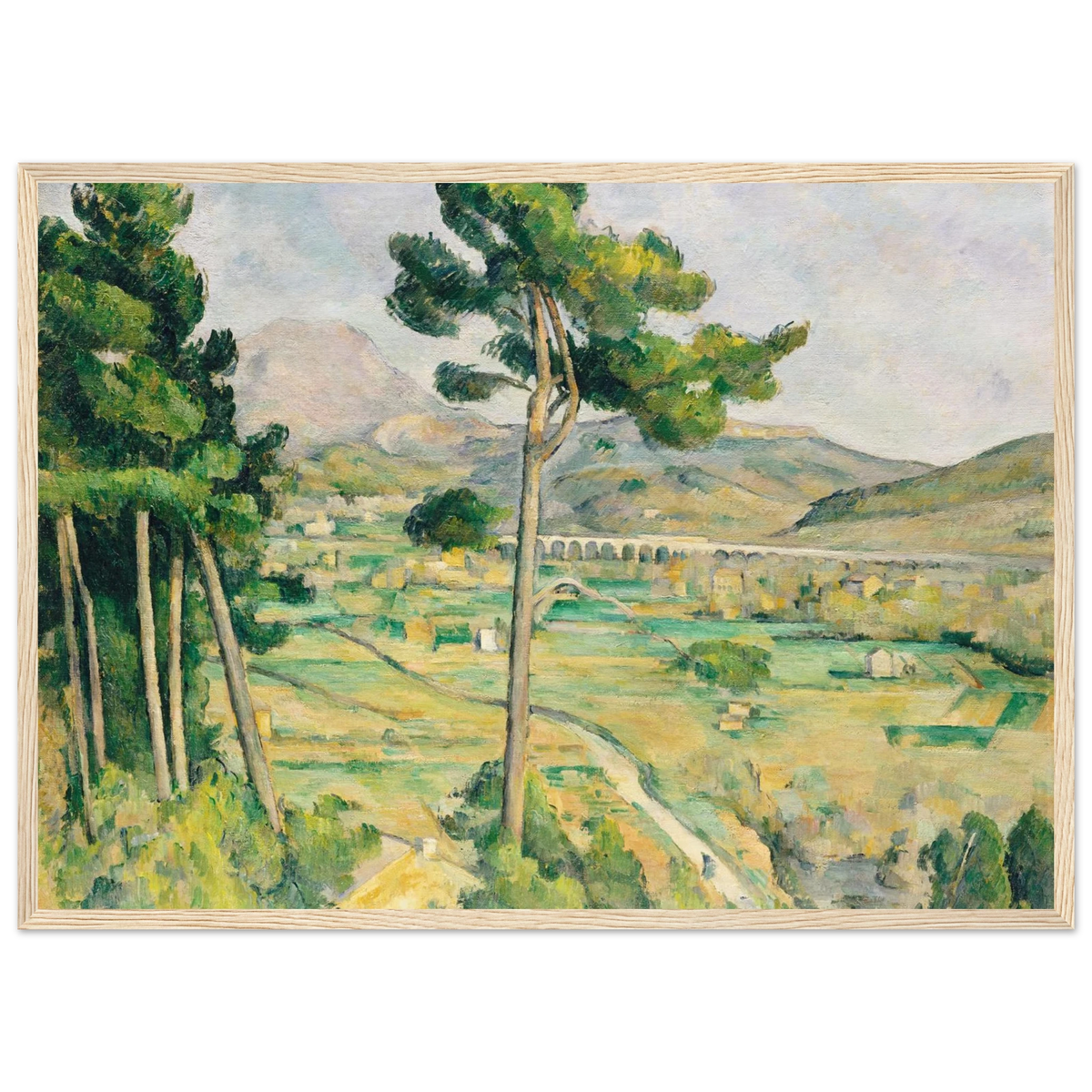 Tableau La Montagne Sainte-Victoire au grand pin — Paul Cézanne, tirage cadre bois | INKONAL