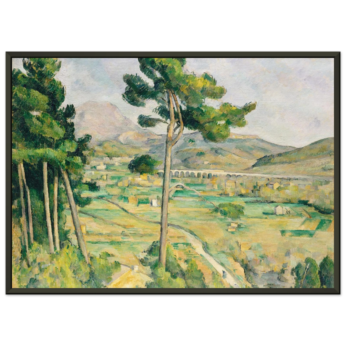 Tableau La Montagne Sainte-Victoire au grand pin — Paul Cézanne, tirage cadre noir | INKONAL