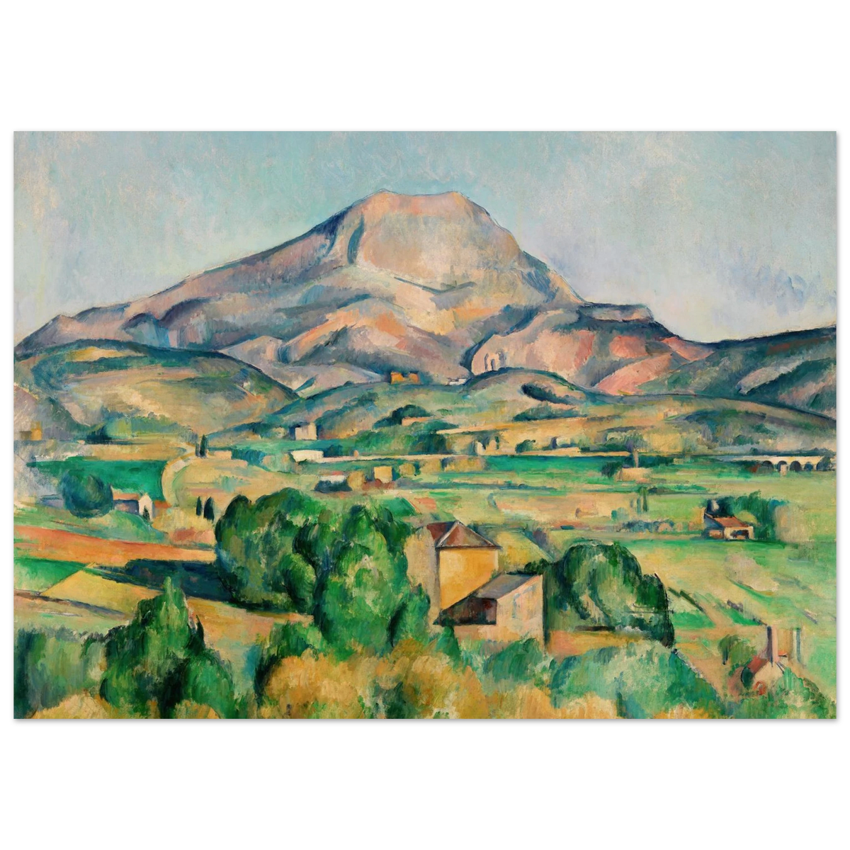 Tableau La Montagne Sainte-Victoire et le viaduc de la vallée de l'Arc — Paul Cézanne, tirage sans cadre | INKONAL