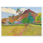 Tableau Montagnes tahitiennes — Paul Gauguin, tirage cadre blanc | INKONAL