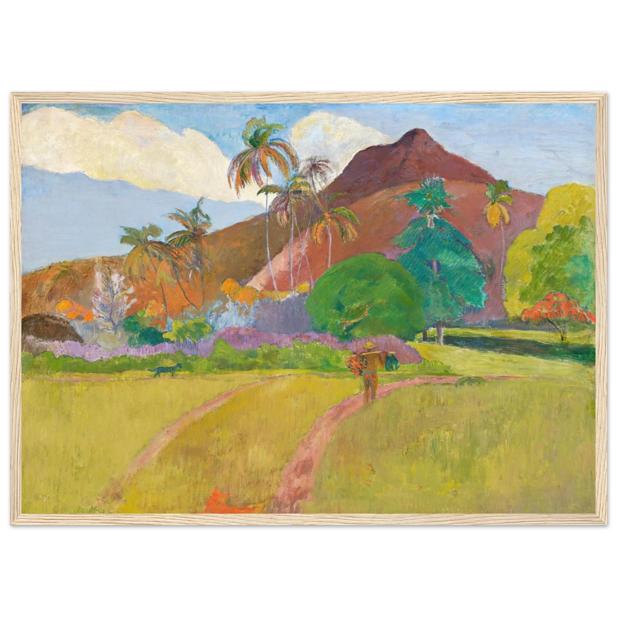 Tableau Montagnes tahitiennes — Paul Gauguin, tirage cadre bois | INKONAL