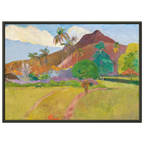 Tableau Montagnes tahitiennes — Paul Gauguin, tirage cadre noir | INKONAL