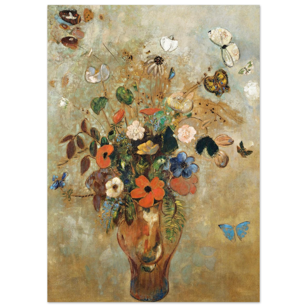 Tableau Nature morte aux fleurs — Odilon Redon, tirage sans cadre | INKONAL