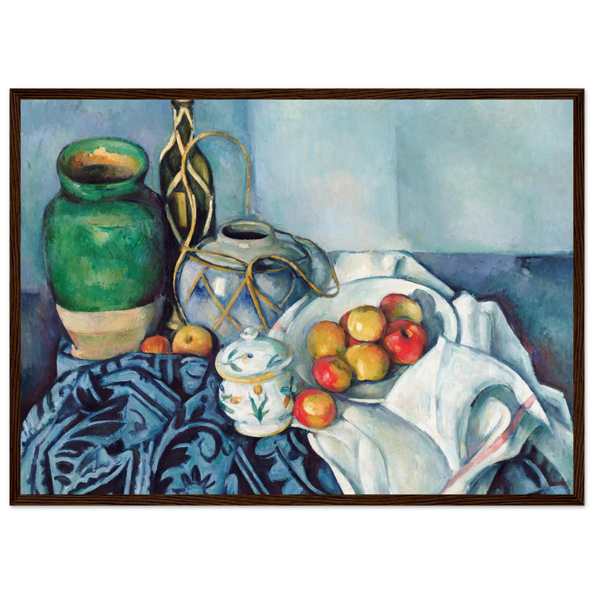 Tableau Nature morte aux pommes — Paul Cézanne, tirage cadre bois foncé | INKONAL