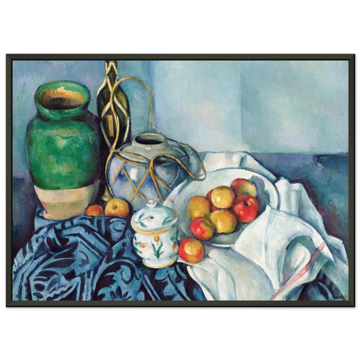 Tableau Nature morte aux pommes — Paul Cézanne, tirage cadre noir | INKONAL