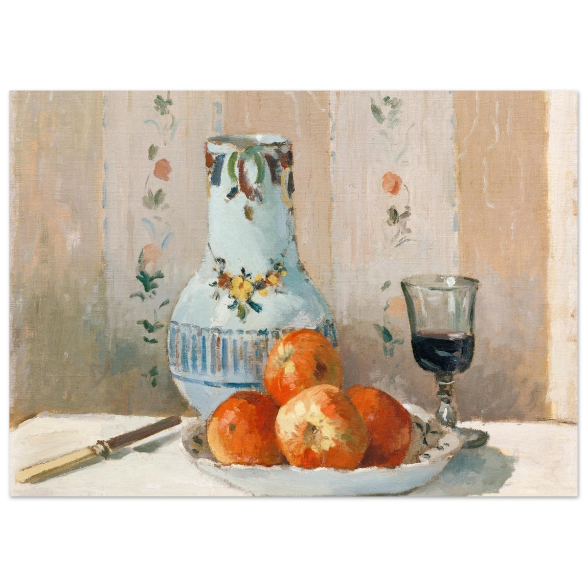 Tableau Nature morte, cruche et pommes — Camille Pissarro, tirage sans cadre | INKONAL