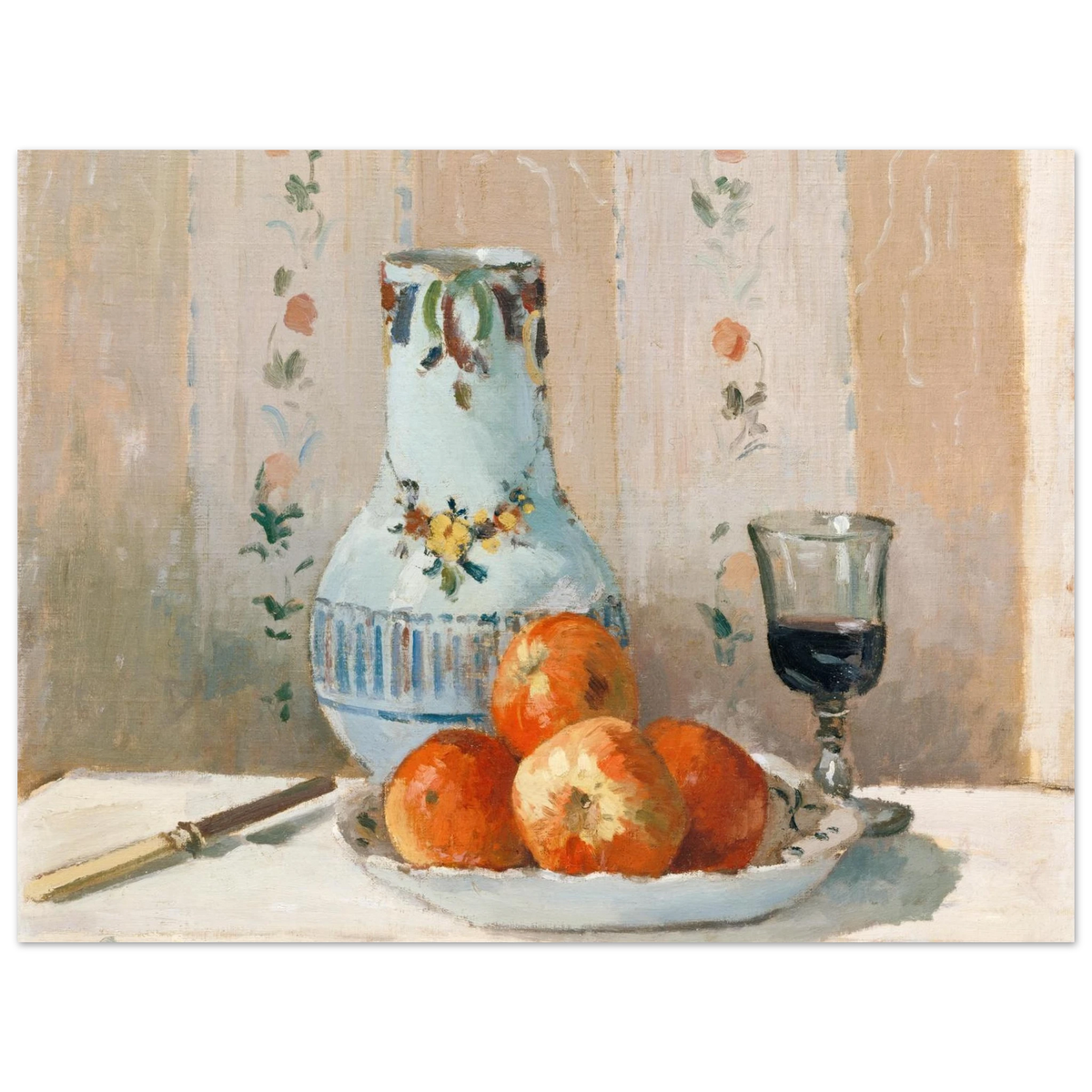 Tableau Nature morte, cruche et pommes — Camille Pissarro, tirage sans cadre | INKONAL