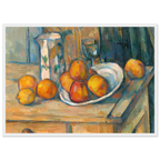 Tableau Nature morte, pot au lait et fruits — Paul Cézanne, tirage cadre blanc | INKONAL