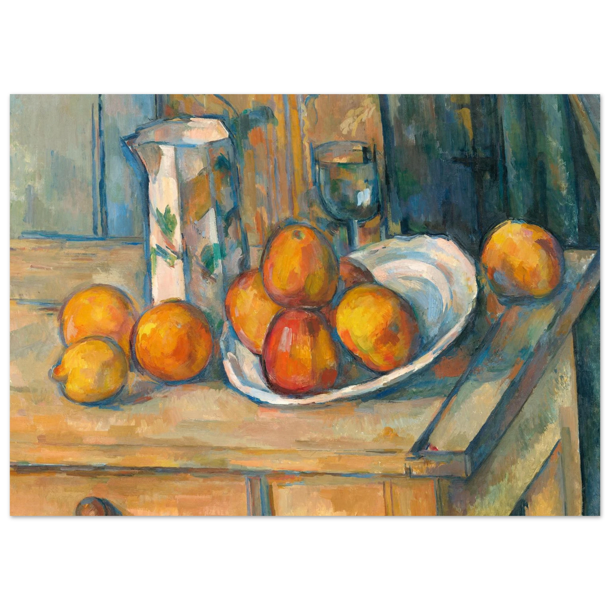 Tableau Nature morte, pot au lait et fruits — Paul Cézanne, tirage sans cadre | INKONAL