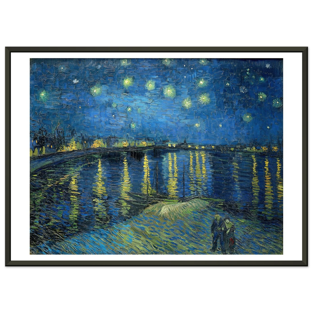 Tableau Nuit étoilée sur le Rhône — Vincent van Gogh, tirage cadre noir | INKONAL