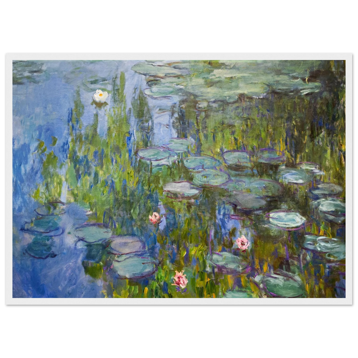 Tableau Nymphéas, 1915 — Claude Monet, tirage cadre blanc | INKONAL