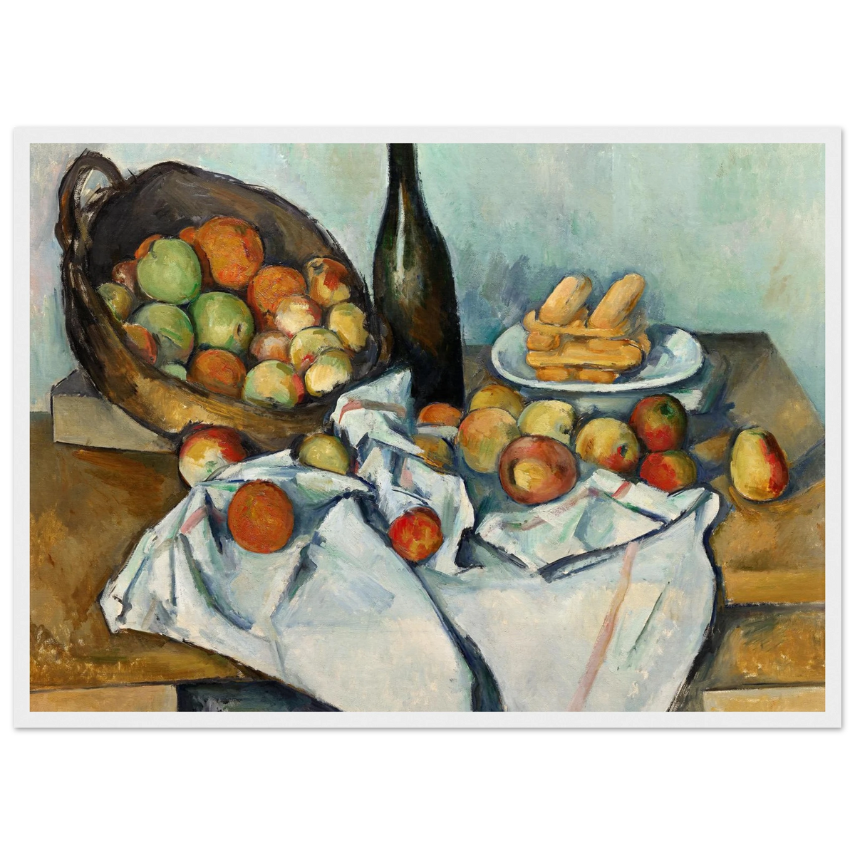 Tableau Le Panier de pommes — Paul Cézanne, tirage cadre blanc | INKONAL