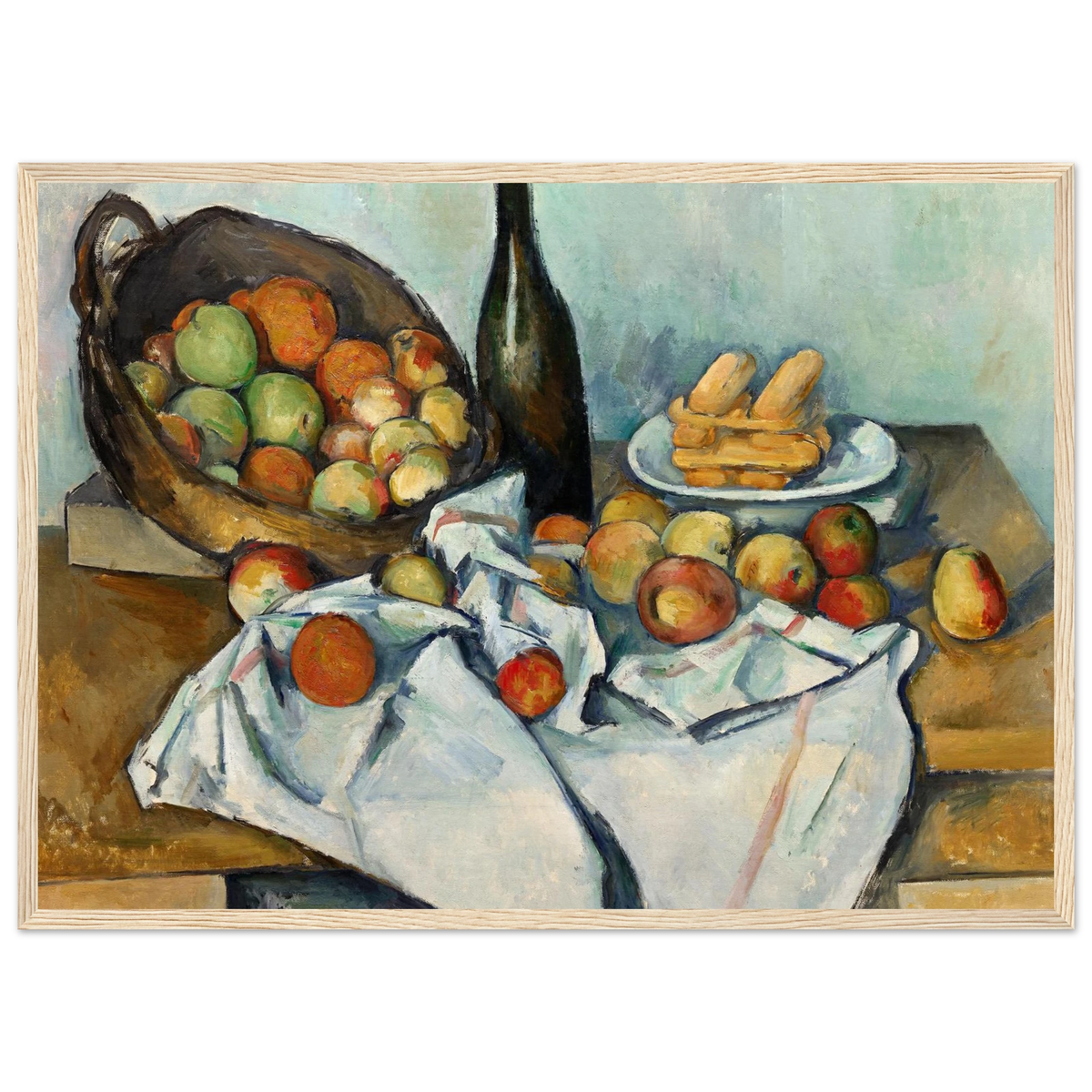 Tableau Le Panier de pommes — Paul Cézanne, tirage cadre bois | INKONAL