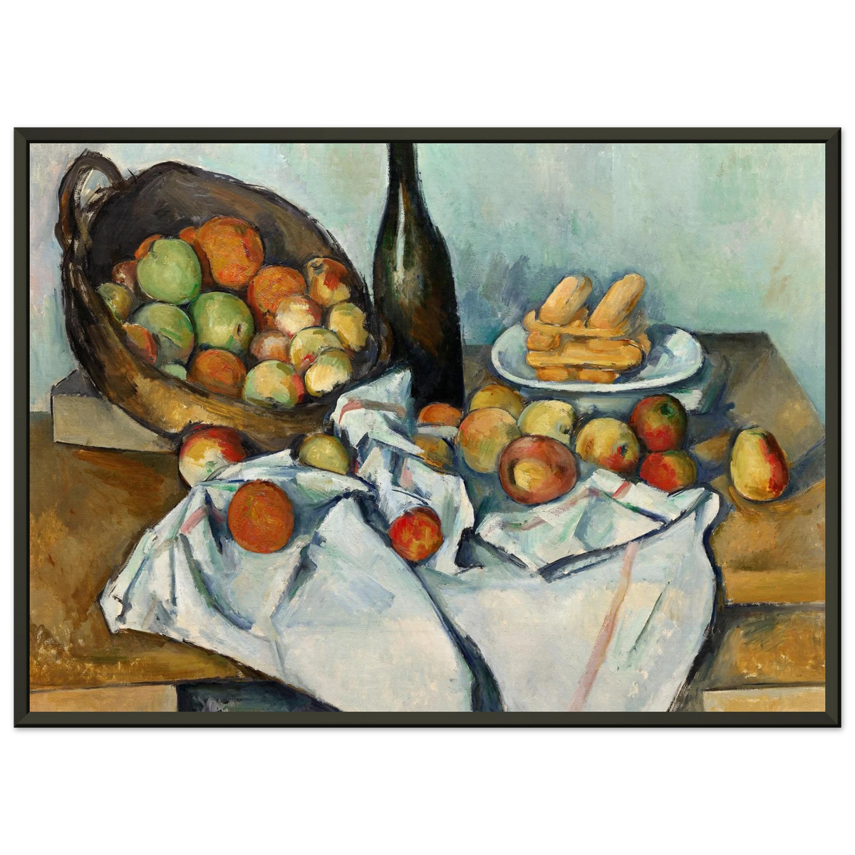 Tableau Le Panier de pommes — Paul Cézanne, tirage cadre noir | INKONAL