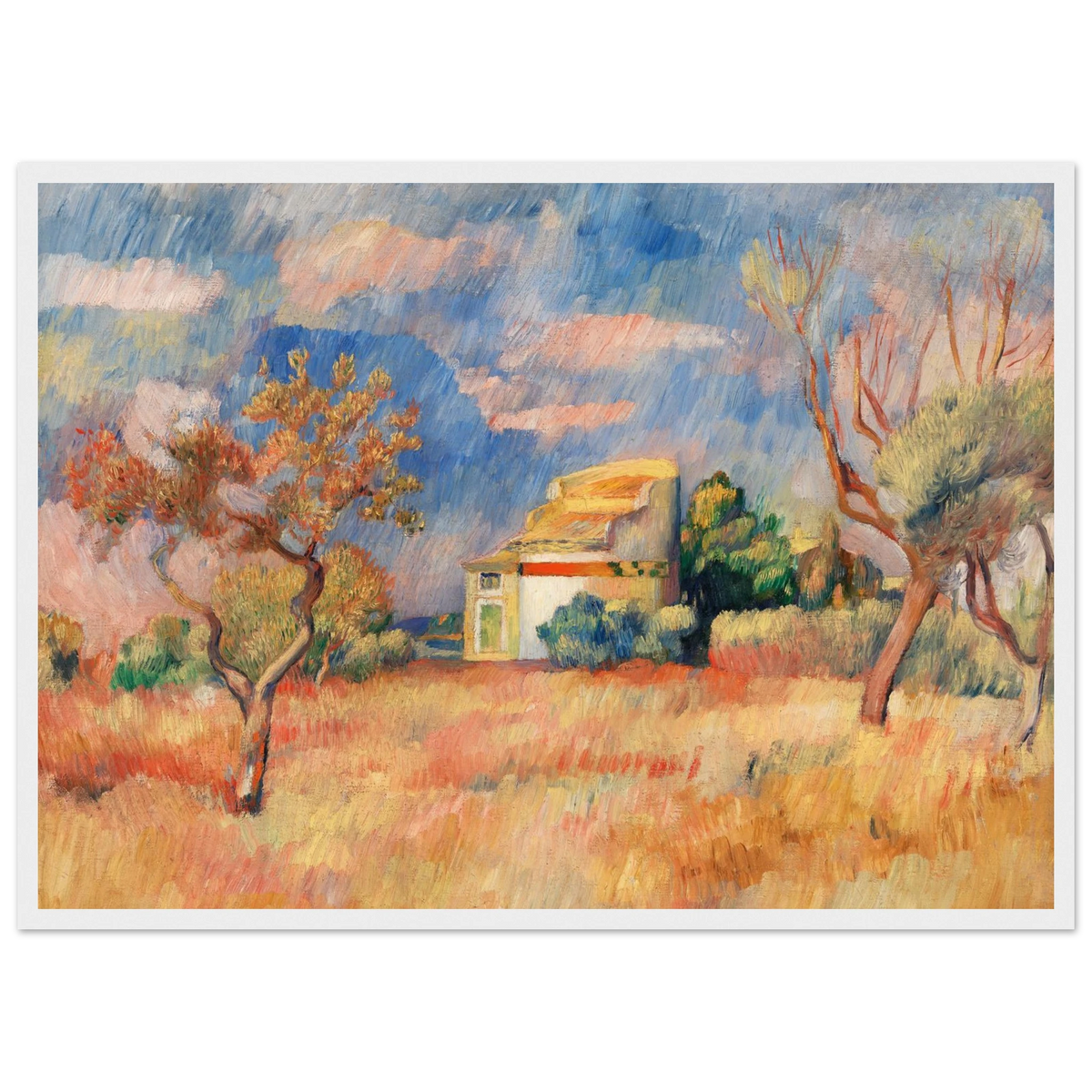 Tableau Paysage de Cagnes — Pierre-Auguste Renoir, tirage cadre blanc | INKONAL