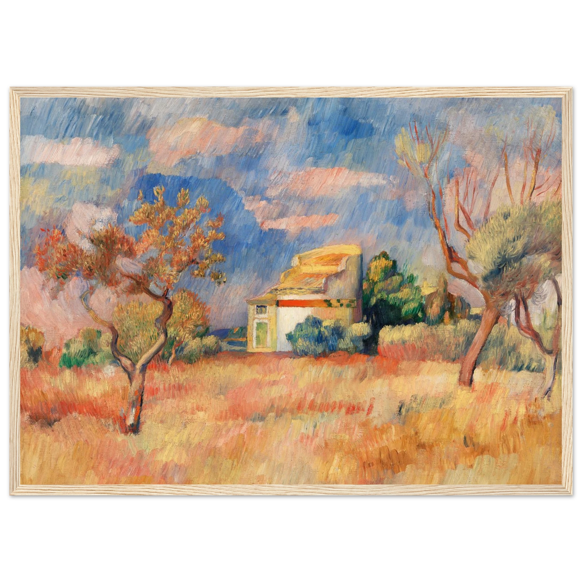 Tableau Paysage de Cagnes — Pierre-Auguste Renoir, tirage cadre bois | INKONAL