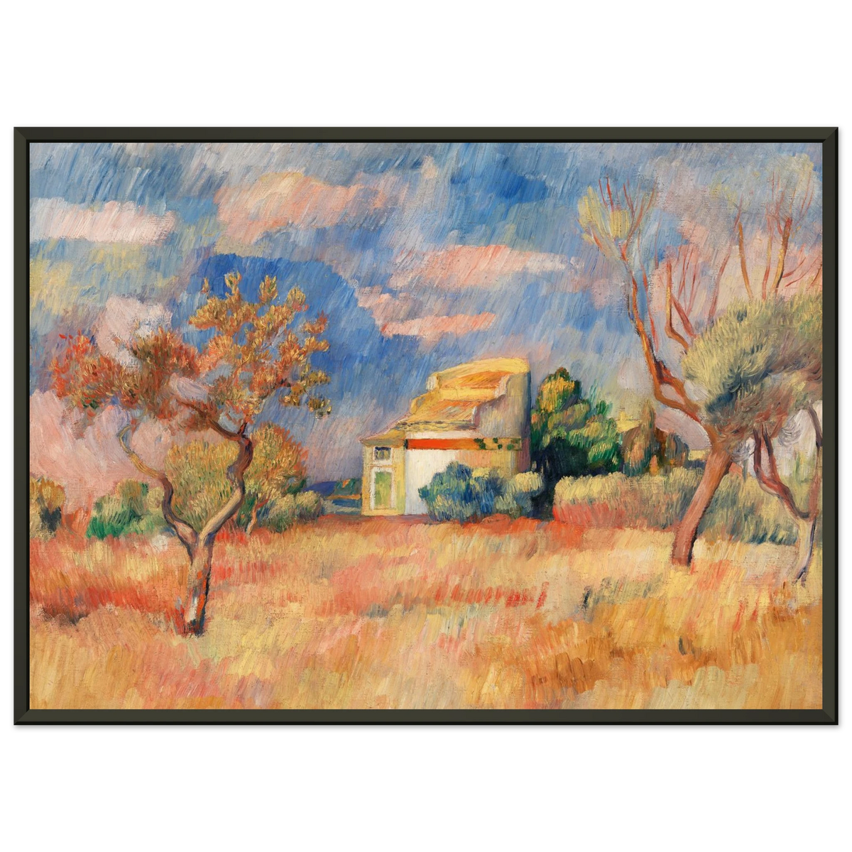 Tableau Paysage de Cagnes — Pierre-Auguste Renoir, tirage cadre noir | INKONAL