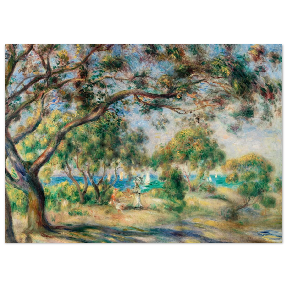 Tableau Paysage avec figures, environs de Cagnes — Pierre-Auguste Renoir, tirage sans cadre | INKONAL